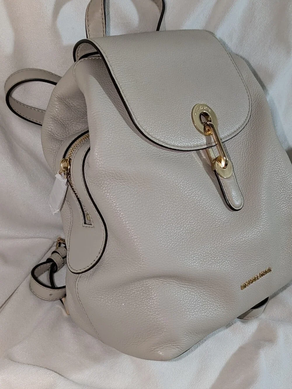 Michael Kors Raven Leather Backpack Light Sand New